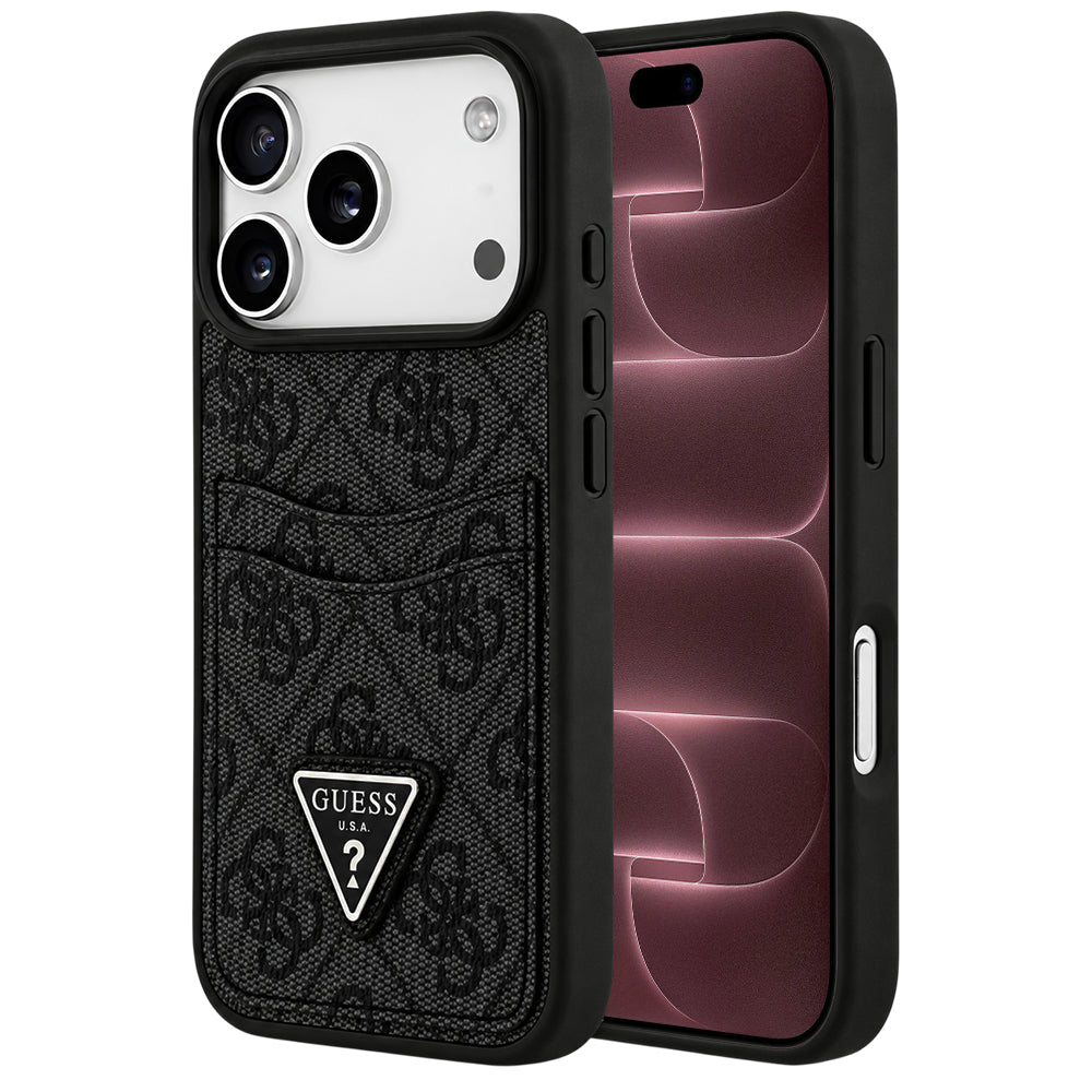 Pouzdro pro Apple iPhone 18 Pro Max / 17 Pro Max, Guess, 4G Double Card Triangle, černé