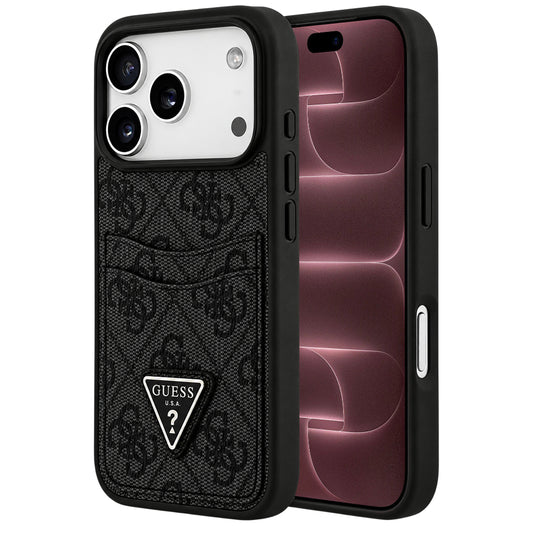 Pouzdro pro Apple iPhone 18 Pro Max / 17 Pro Max, Guess, 4G Double Card Triangle, černé
