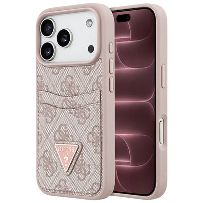 Case for Apple iPhone 18 Pro Max / 17 Pro Max, Guess, 4G Double Card Triangle, Pink