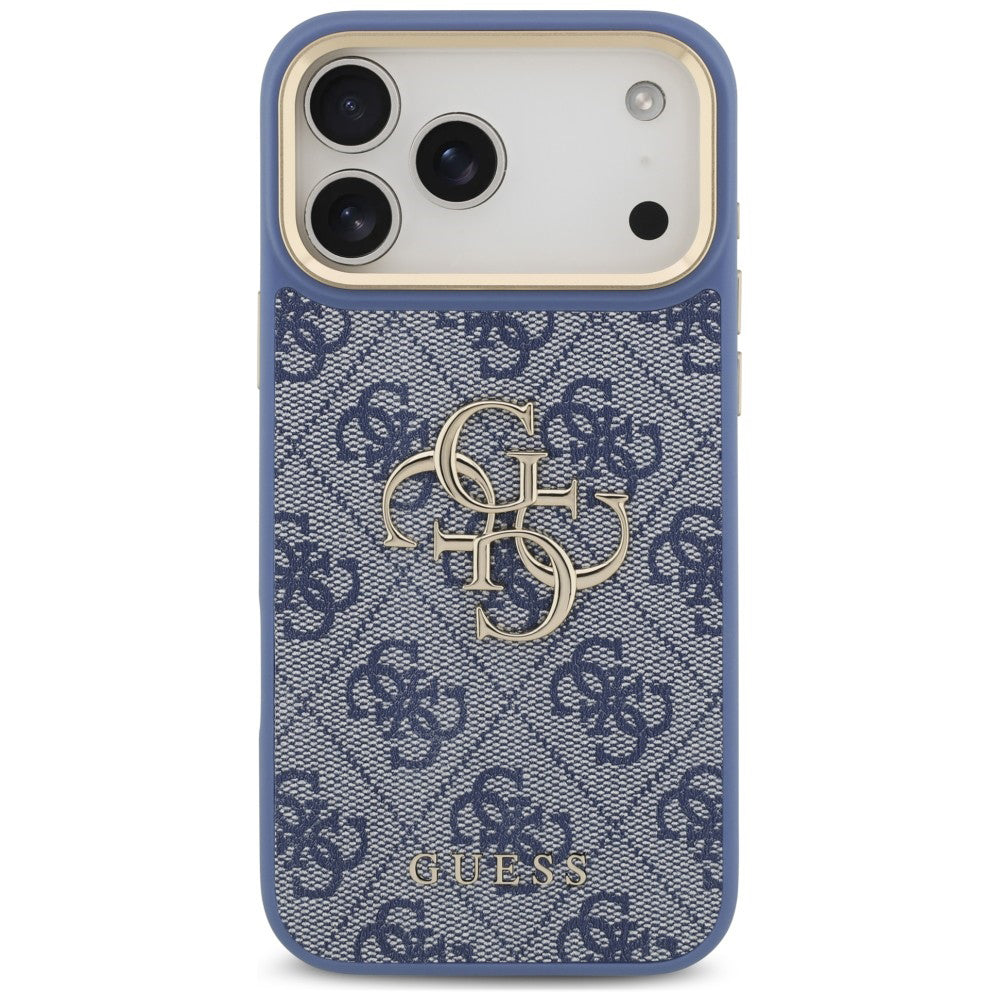 Case for Apple iPhone 18 Pro Max / 17 Pro Max, Guess, Big 4G Classic Logo & Big Strap Metal Buttons, Blue