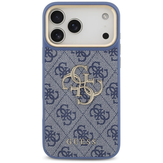 Pouzdro pro Apple iPhone 18 Pro Max / 17 Pro Max, Guess, Big 4G Classic Logo & Big Strap Metal Buttons, modré
