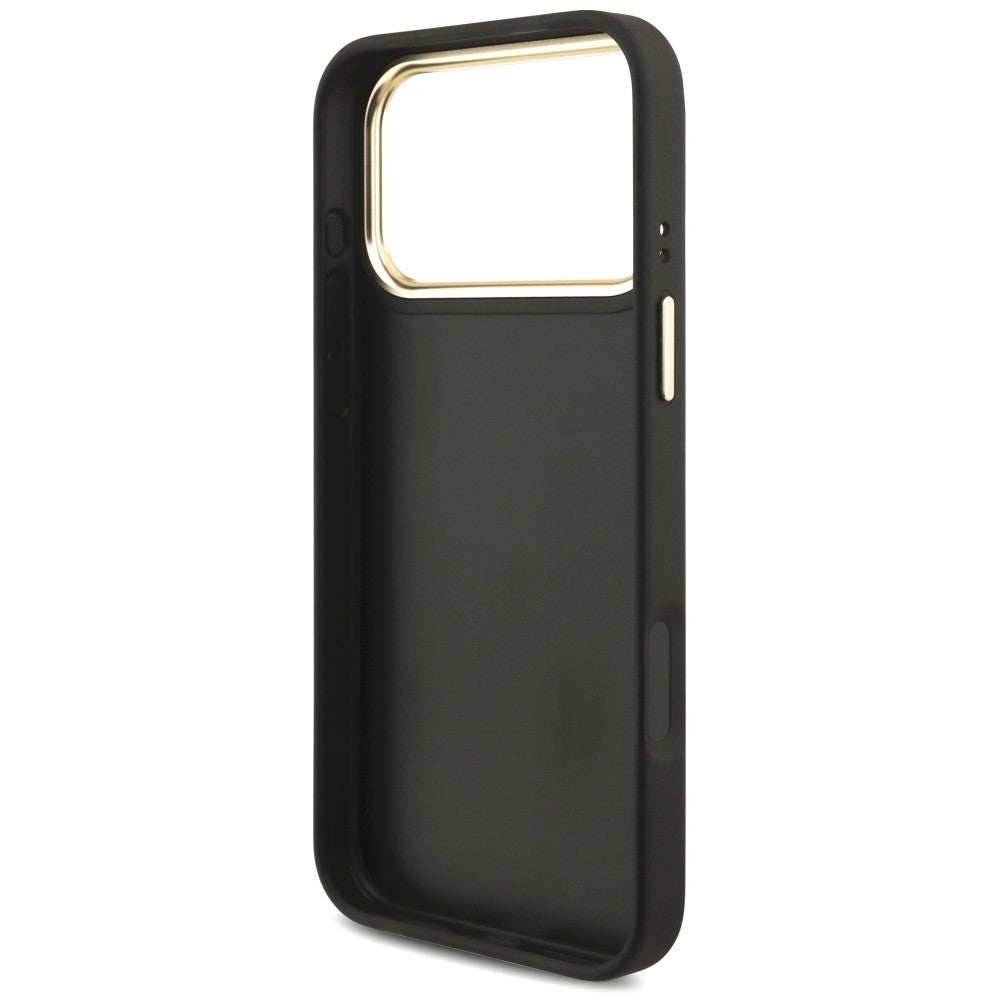 Case for Apple iPhone 18 Pro Max / 17 Pro Max, Guess, Big 4G Classic Logo & Big Strap Metal Buttons, Black