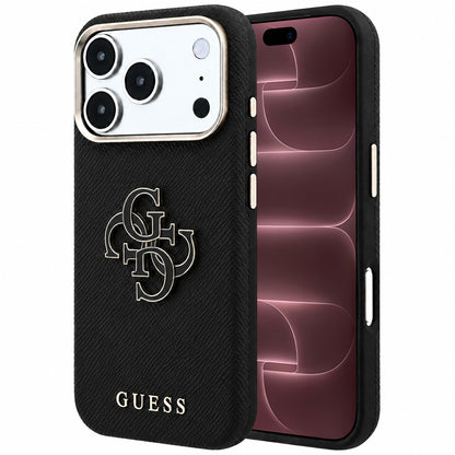 Pouzdro pro Apple iPhone 18 Pro Max / 17 Pro Max, Guess, Grained Big Resin Logo, Černé