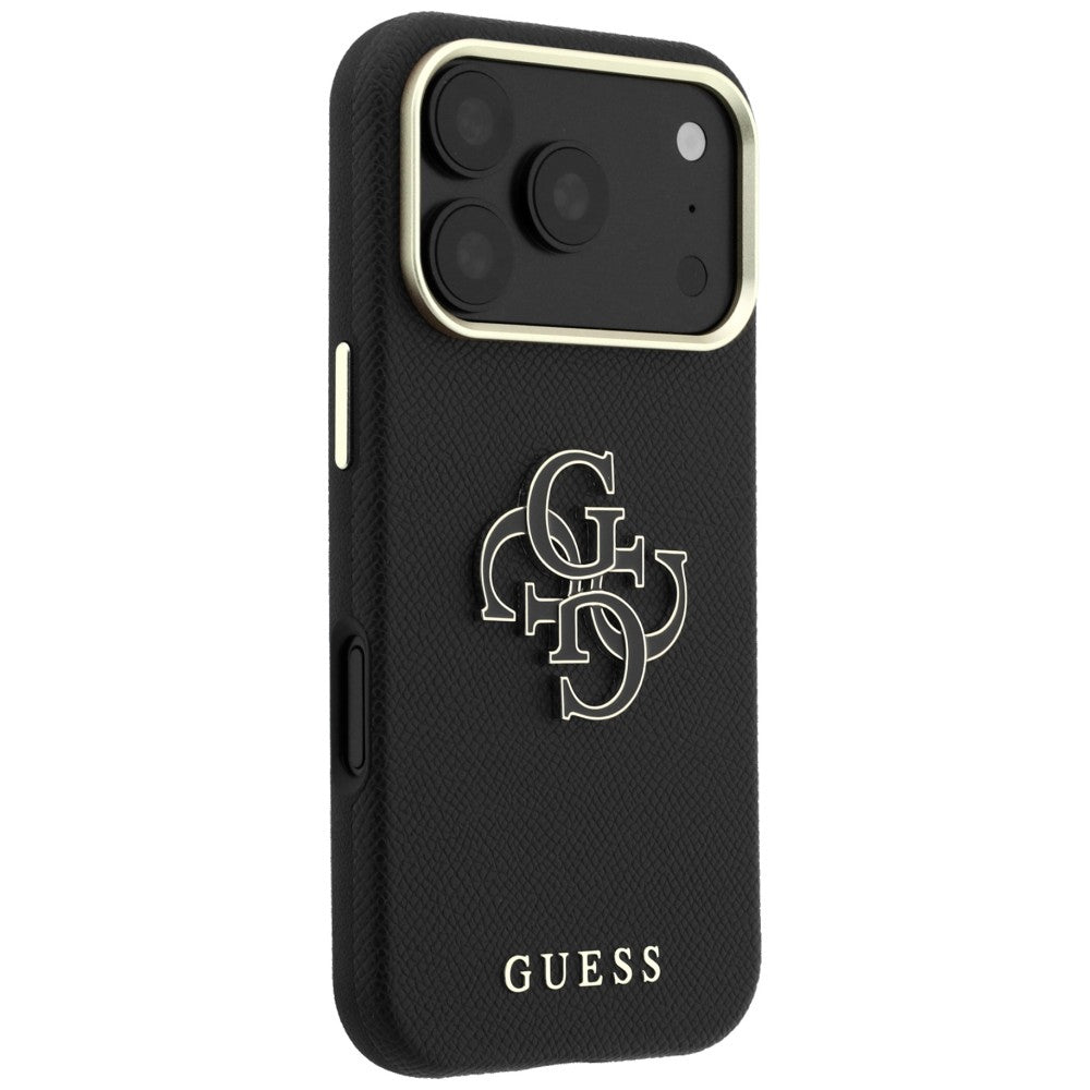 Pouzdro pro Apple iPhone 18 Pro Max / 17 Pro Max, Guess, Grained Big Resin Logo, Černé