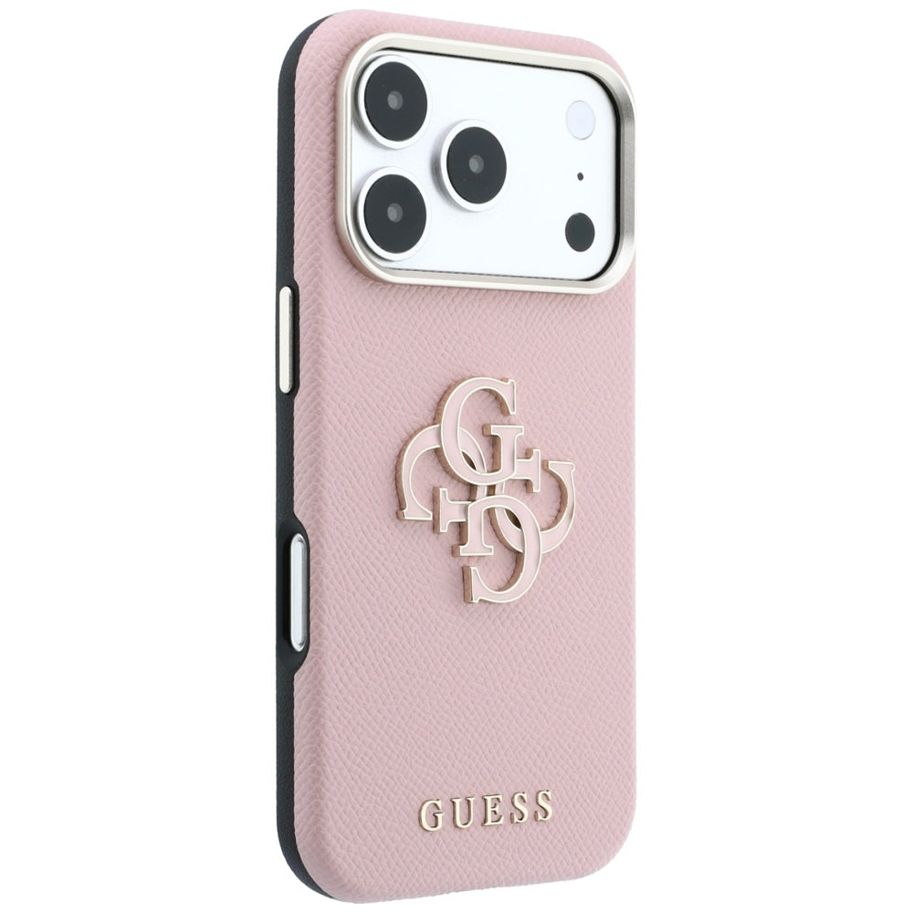 Pouzdro pro Apple iPhone 18 Pro Max / 17 Pro Max, Guess, Grained Big Resin Logo, Růžové