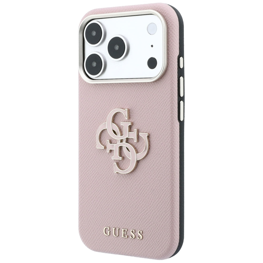 Pouzdro pro Apple iPhone 18 Pro Max / 17 Pro Max, Guess, Grained Big Resin Logo, Růžové