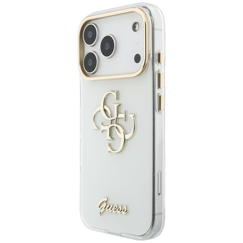 Pouzdro pro Apple iPhone 18 Pro Max / 17 Pro Max, Guess, IML 4G Metal Script, Bílé