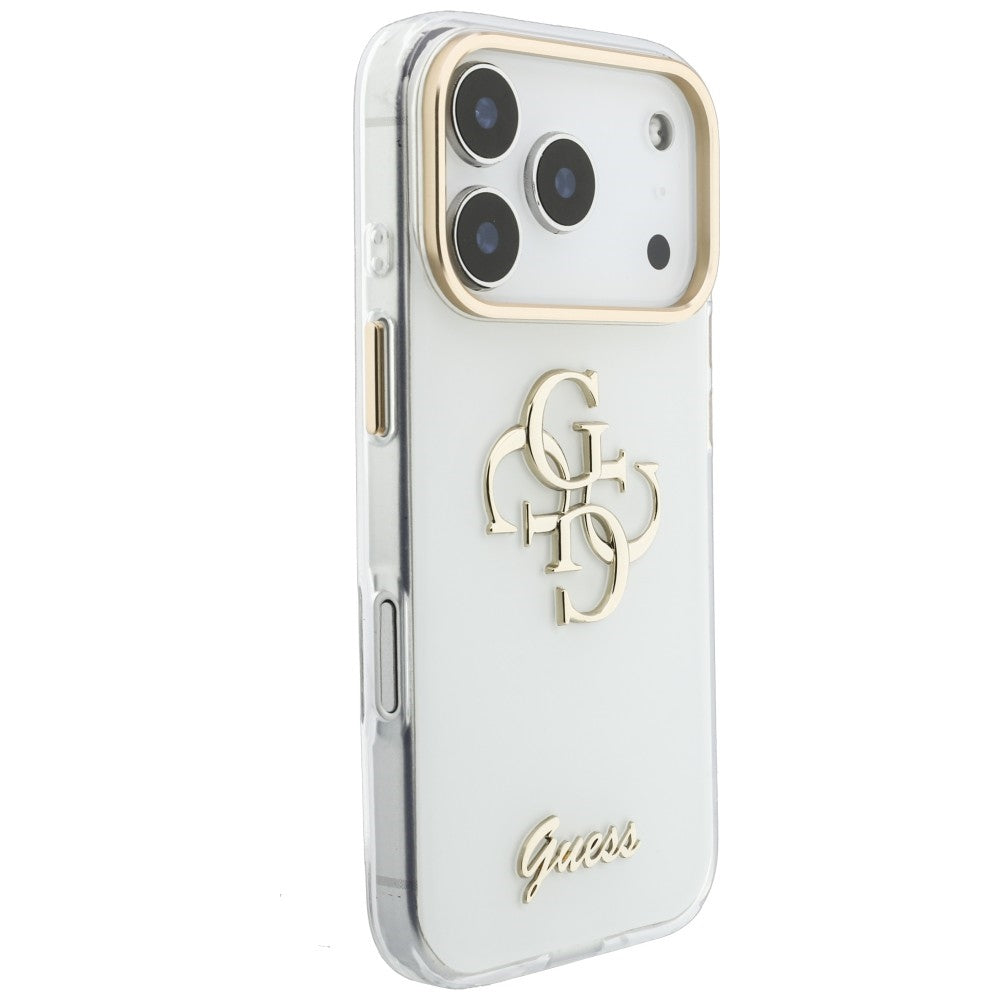 Pouzdro pro Apple iPhone 18 Pro Max / 17 Pro Max, Guess, IML 4G Metal Script, Bílé