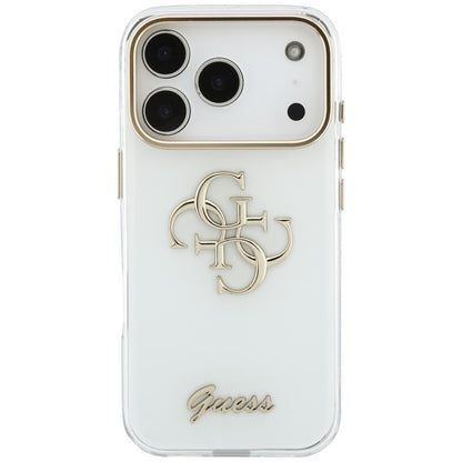 Pouzdro pro Apple iPhone 18 Pro Max / 17 Pro Max, Guess, IML 4G Metal Script, Bílé