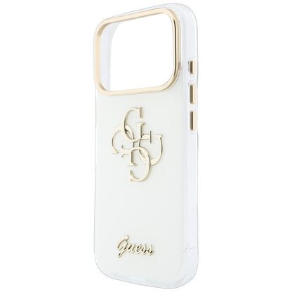 Pouzdro pro Apple iPhone 18 Pro Max / 17 Pro Max, Guess, IML 4G Metal Script, Bílé