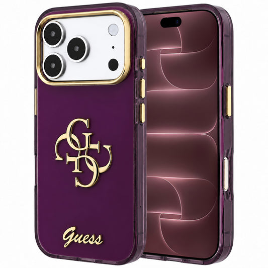 Pouzdro pro Apple iPhone 18 Pro Max / 17 Pro Max, Guess, IML 4G Metal Script, Tmavě červená