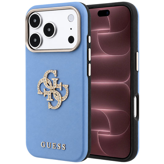 Pouzdro pro Apple iPhone 18 Pro Max / 17 Pro Max, Guess, Smooth Big Strass Logo, modré