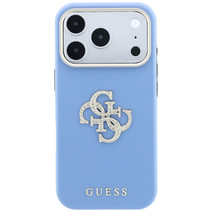 Case for Apple iPhone 18 Pro Max / 17 Pro Max, Guess, Smooth Big Strass Logo, Blue