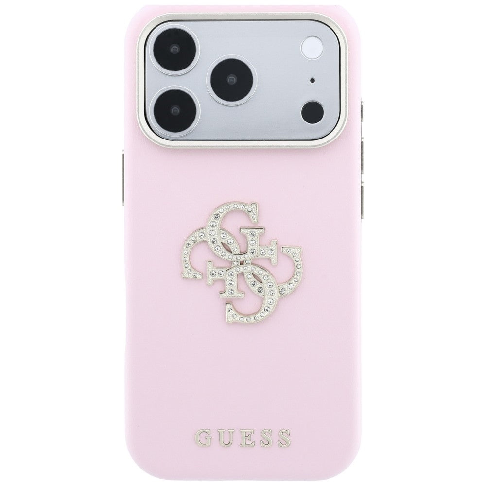 Pouzdro pro Apple iPhone 18 Pro Max / 17 Pro Max, Guess, Smooth Big Strass Logo, růžové