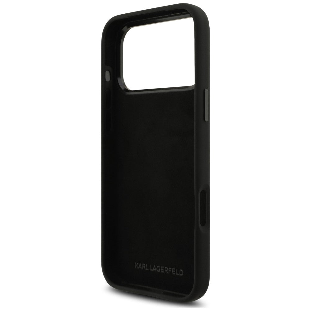 Case for Apple iPhone 18 Pro Max / 17 Pro Max, Karl Lagerfeld, Choupette Metal Pin, Black
