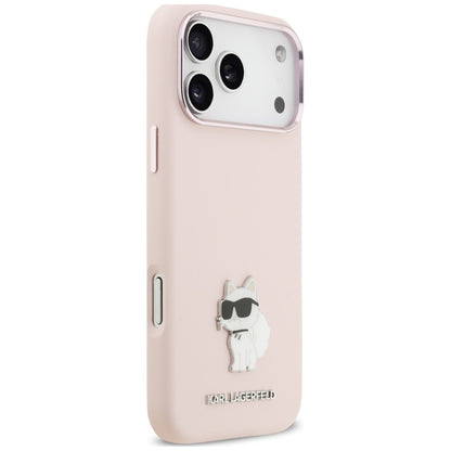 Case for Apple iPhone 18 Pro Max / 17 Pro Max, Karl Lagerfeld, Choupette Metal Pin, Pink