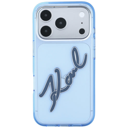 Pouzdro pro Apple iPhone 18 Pro Max / 17 Pro Max, Karl Lagerfeld, IML Big Signature Resin Logo Metal Frame, Modrá