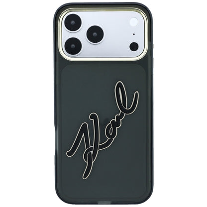 Pouzdro pro Apple iPhone 18 Pro Max / 17 Pro Max, Karl Lagerfeld, IML Big Signature Resin Logo Metal Frame, Černé