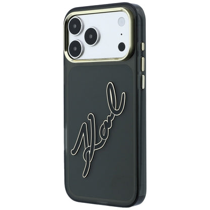 Pouzdro pro Apple iPhone 18 Pro Max / 17 Pro Max, Karl Lagerfeld, IML Big Signature Resin Logo Metal Frame, Černé