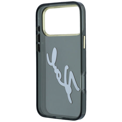 Pouzdro pro Apple iPhone 18 Pro Max / 17 Pro Max, Karl Lagerfeld, IML Big Signature Resin Logo Metal Frame, Černé