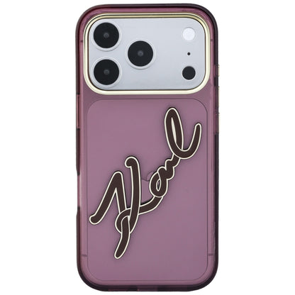 Pouzdro pro Apple iPhone 18 Pro Max / 17 Pro Max, Karl Lagerfeld, IML Big Signature Resin Logo Metal Frame, Vínová