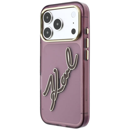 Pouzdro pro Apple iPhone 18 Pro Max / 17 Pro Max, Karl Lagerfeld, IML Big Signature Resin Logo Metal Frame, Vínová