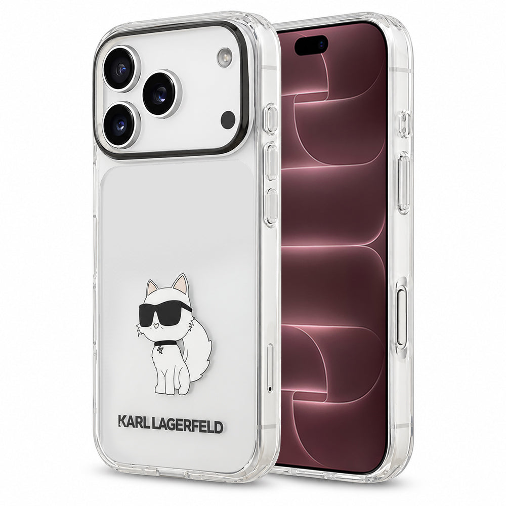 Pouzdro pro Apple iPhone 18 Pro Max / 17 Pro Max, Karl Lagerfeld, IML Choupette NFT, průhledné