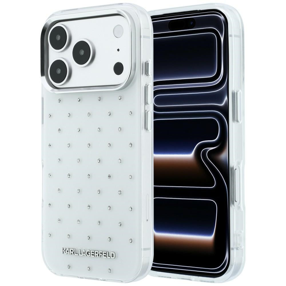 Pouzdro pro Apple iPhone 18 Pro Max / 17 Pro Max, Karl Lagerfeld, IML kamínky a elektrolytický potisk loga, bílé