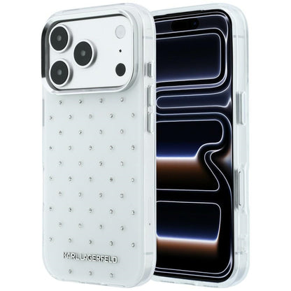 Pouzdro pro Apple iPhone 18 Pro Max / 17 Pro Max, Karl Lagerfeld, IML kamínky a elektrolytický potisk loga, bílé