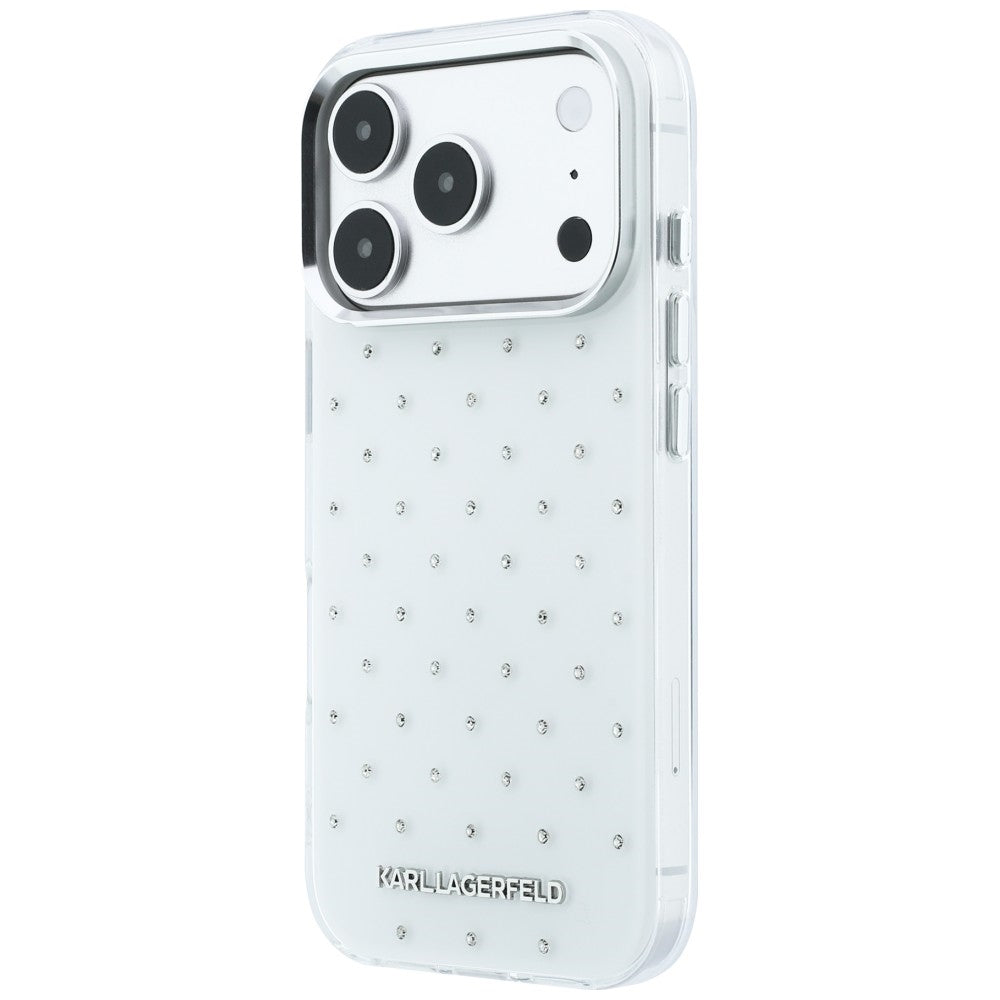 Pouzdro pro Apple iPhone 18 Pro Max / 17 Pro Max, Karl Lagerfeld, IML kamínky a elektrolytický potisk loga, bílé
