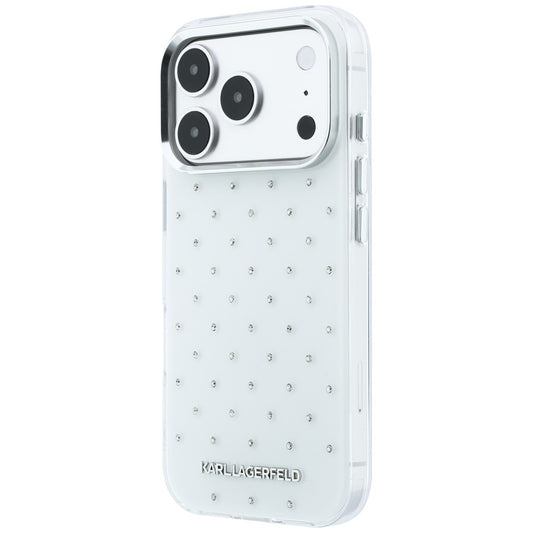 Pouzdro pro Apple iPhone 18 Pro Max / 17 Pro Max, Karl Lagerfeld, IML kamínky a elektrolytický potisk loga, bílé
