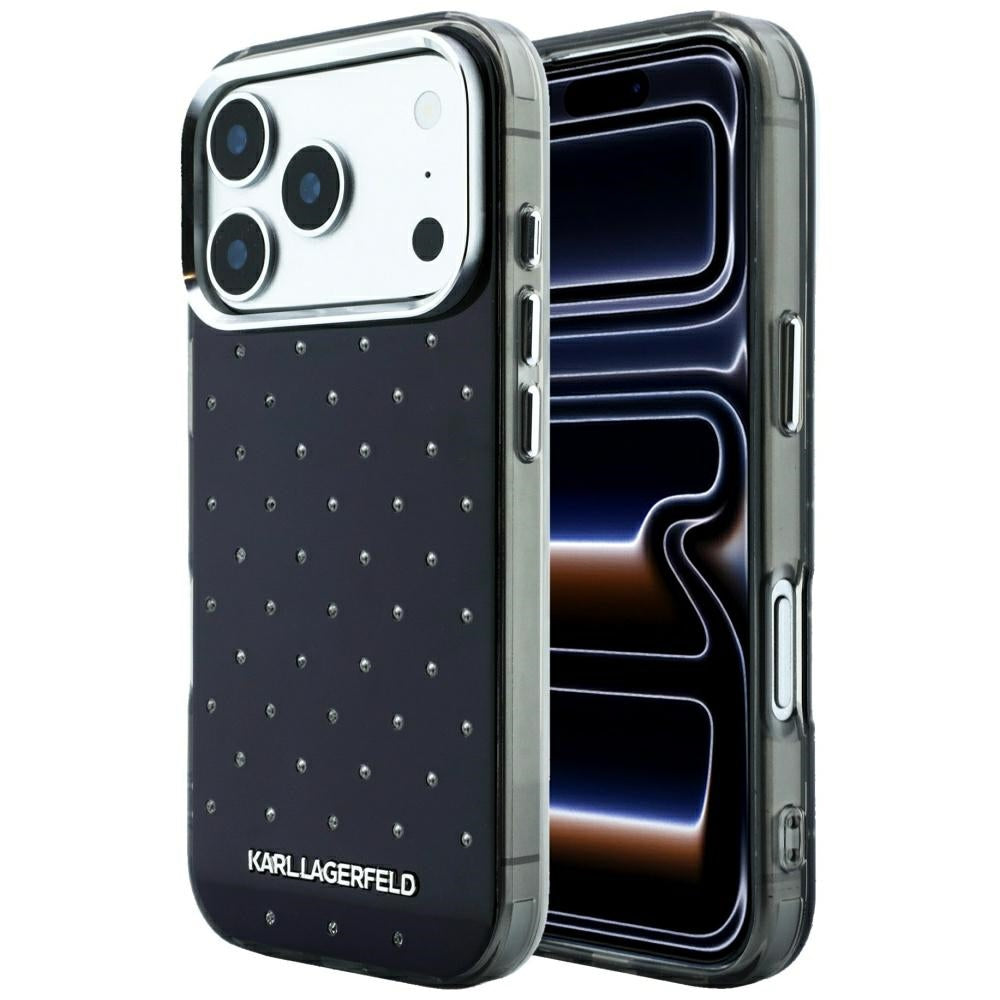 Pouzdro pro Apple iPhone 18 Pro Max / 17 Pro Max, Karl Lagerfeld, IML kamínky a elektrolytický logo, černé
