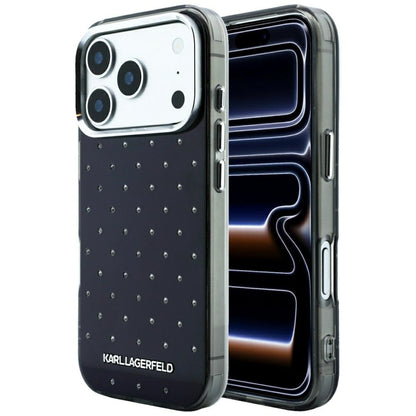 Pouzdro pro Apple iPhone 18 Pro Max / 17 Pro Max, Karl Lagerfeld, IML kamínky a elektrolytický logo, černé