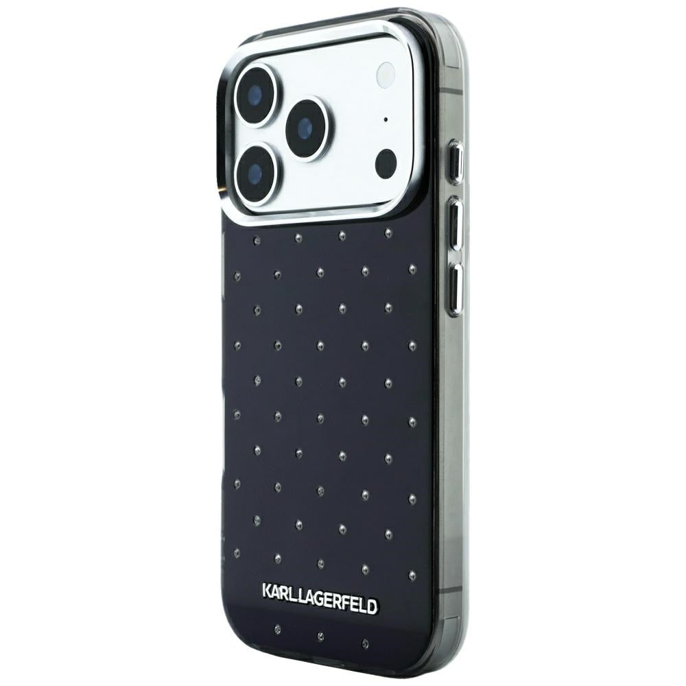 Pouzdro pro Apple iPhone 18 Pro Max / 17 Pro Max, Karl Lagerfeld, IML kamínky a elektrolytický logo, černé