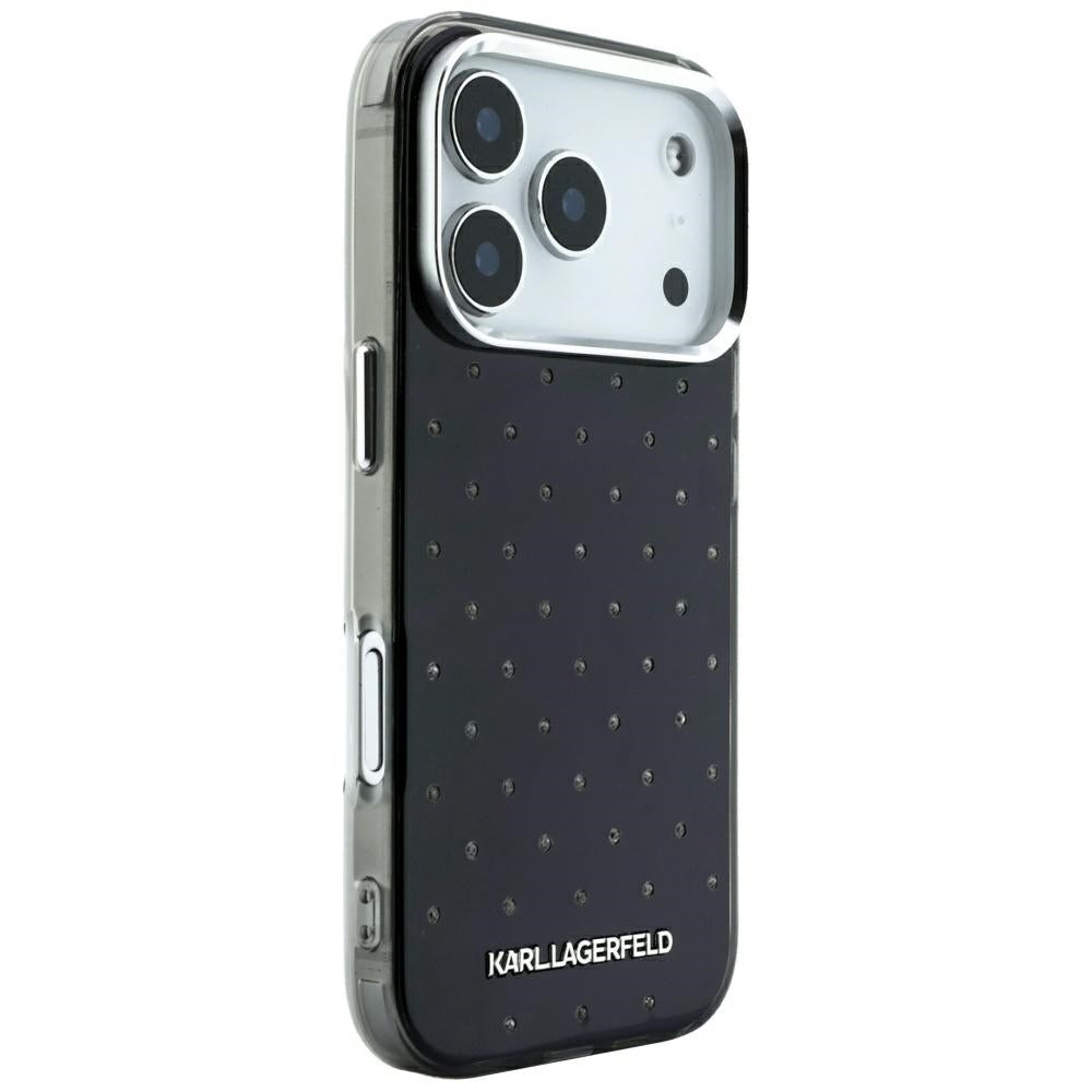 Pouzdro pro Apple iPhone 18 Pro Max / 17 Pro Max, Karl Lagerfeld, IML kamínky a elektrolytický logo, černé