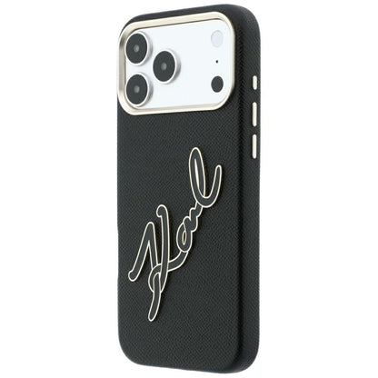 Pouzdro pro Apple iPhone 18 Pro Max / 17 Pro Max, Karl Lagerfeld, Smooth Big Resin Signature Logo, Černé