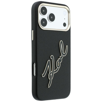 Pouzdro pro Apple iPhone 18 Pro Max / 17 Pro Max, Karl Lagerfeld, Smooth Big Resin Signature Logo, Černé