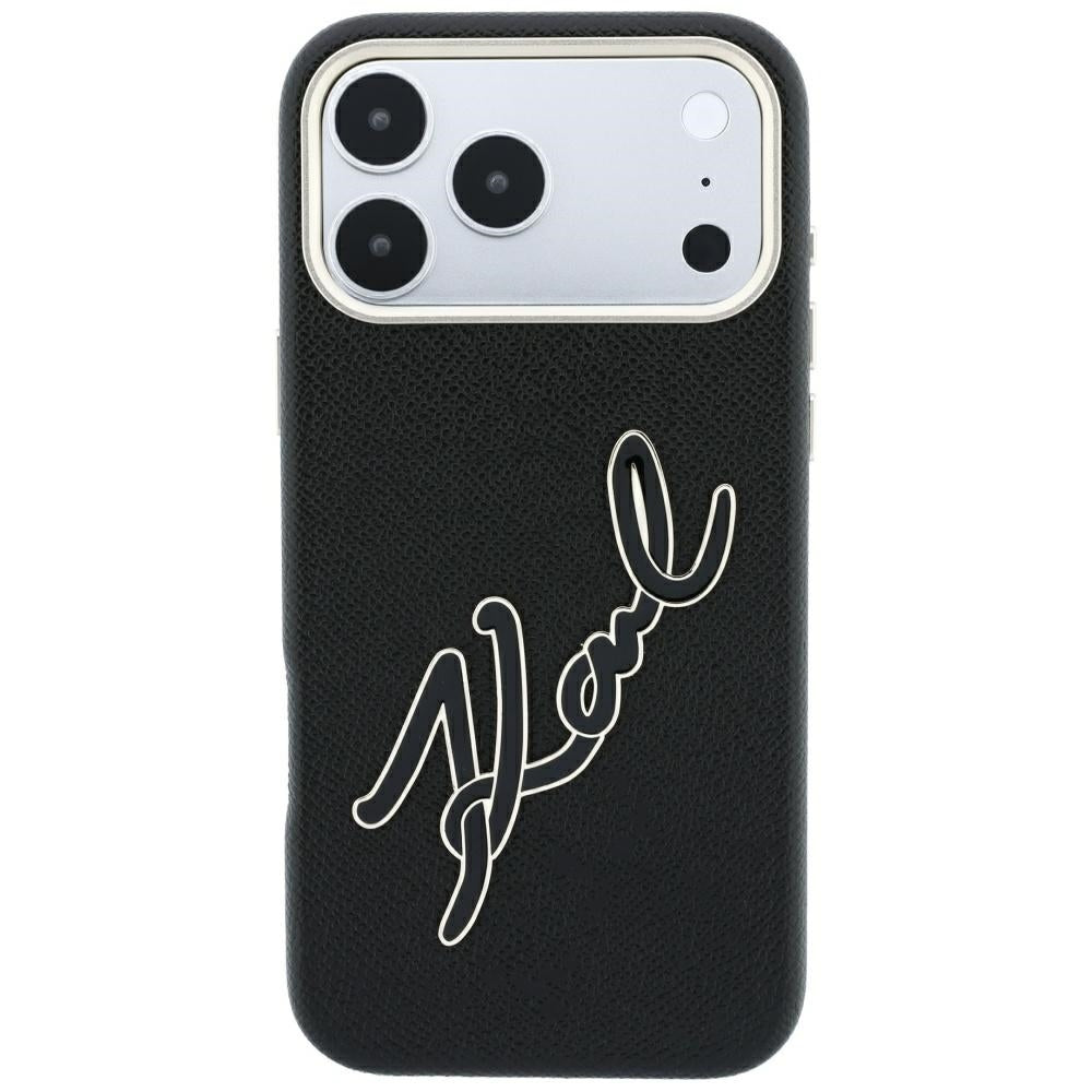 Pouzdro pro Apple iPhone 18 Pro Max / 17 Pro Max, Karl Lagerfeld, Smooth Big Resin Signature Logo, Černé