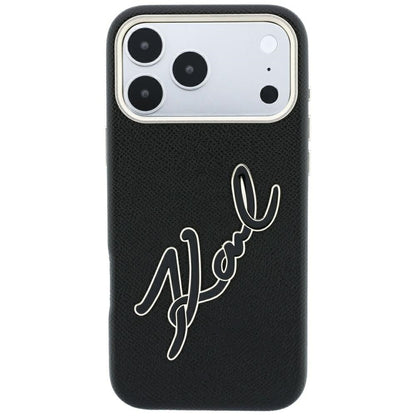 Pouzdro pro Apple iPhone 18 Pro Max / 17 Pro Max, Karl Lagerfeld, Smooth Big Resin Signature Logo, Černé