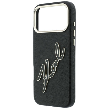 Pouzdro pro Apple iPhone 18 Pro Max / 17 Pro Max, Karl Lagerfeld, Smooth Big Resin Signature Logo, Černé