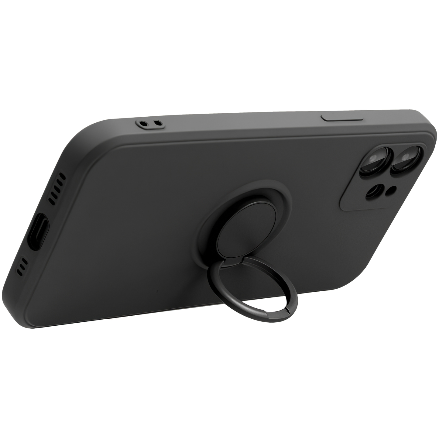 Pouzdro pro Apple iPhone 16 Pro, OEM, silikonový kroužek, černé
