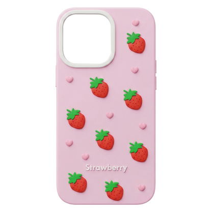 Pouzdro pro Apple iPhone 15 / 14 / 13, OEM, Strawberry, Růžové