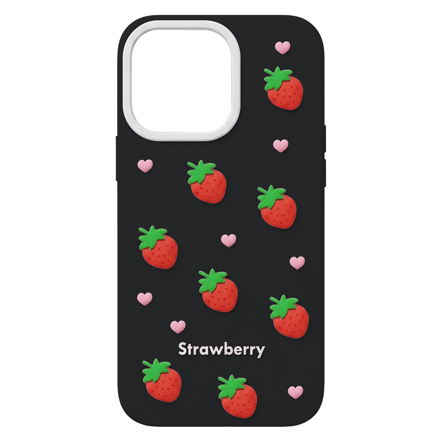 Pouzdro pro Apple iPhone 17 / 16, OEM, Strawberry, Černé