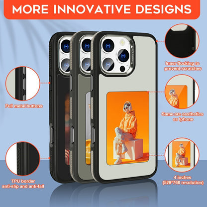 Pouzdro pro Apple iPhone 15 Pro Max, OEM, Přizpůsobený E-Ink displej (4 palce), Černá