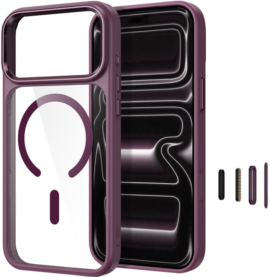 Pouzdro pro Apple iPhone 18 Pro Max / 17 Pro Max, Tech-Protect, Magmat CC, Transparentní vínová