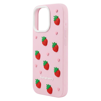Pouzdro pro Apple iPhone 15 / 14 / 13, OEM, Strawberry, Růžové