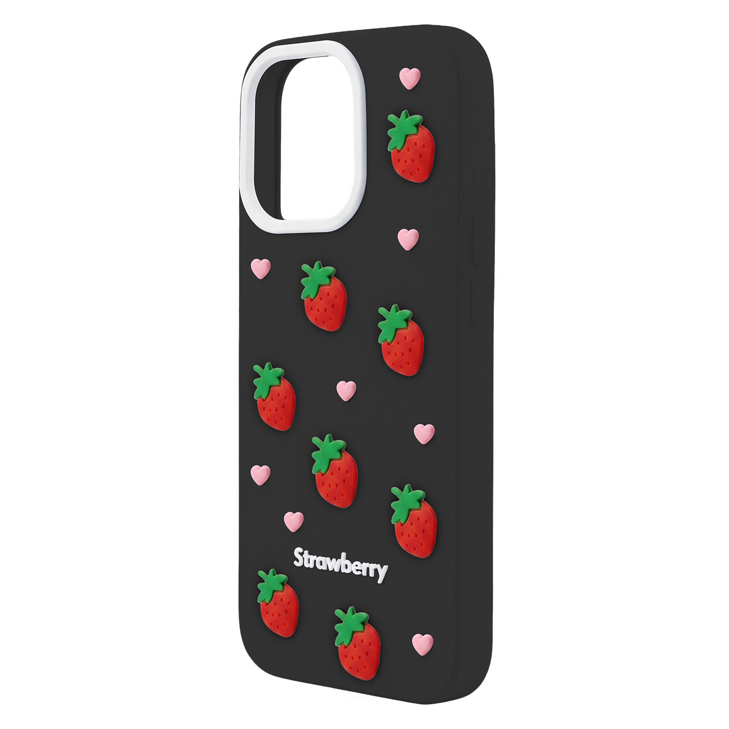 Pouzdro pro Apple iPhone 17 / 16, OEM, Strawberry, Černé