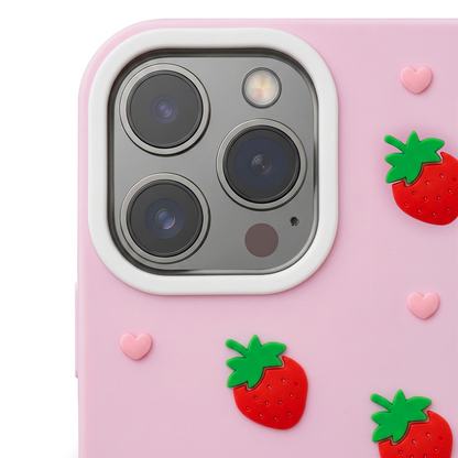 Pouzdro pro Apple iPhone 15 / 14 / 13, OEM, Strawberry, Růžové