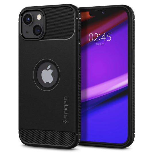 Pouzdro pro Apple iPhone 13, Spigen, Rugged Armor, Černé ACS03518