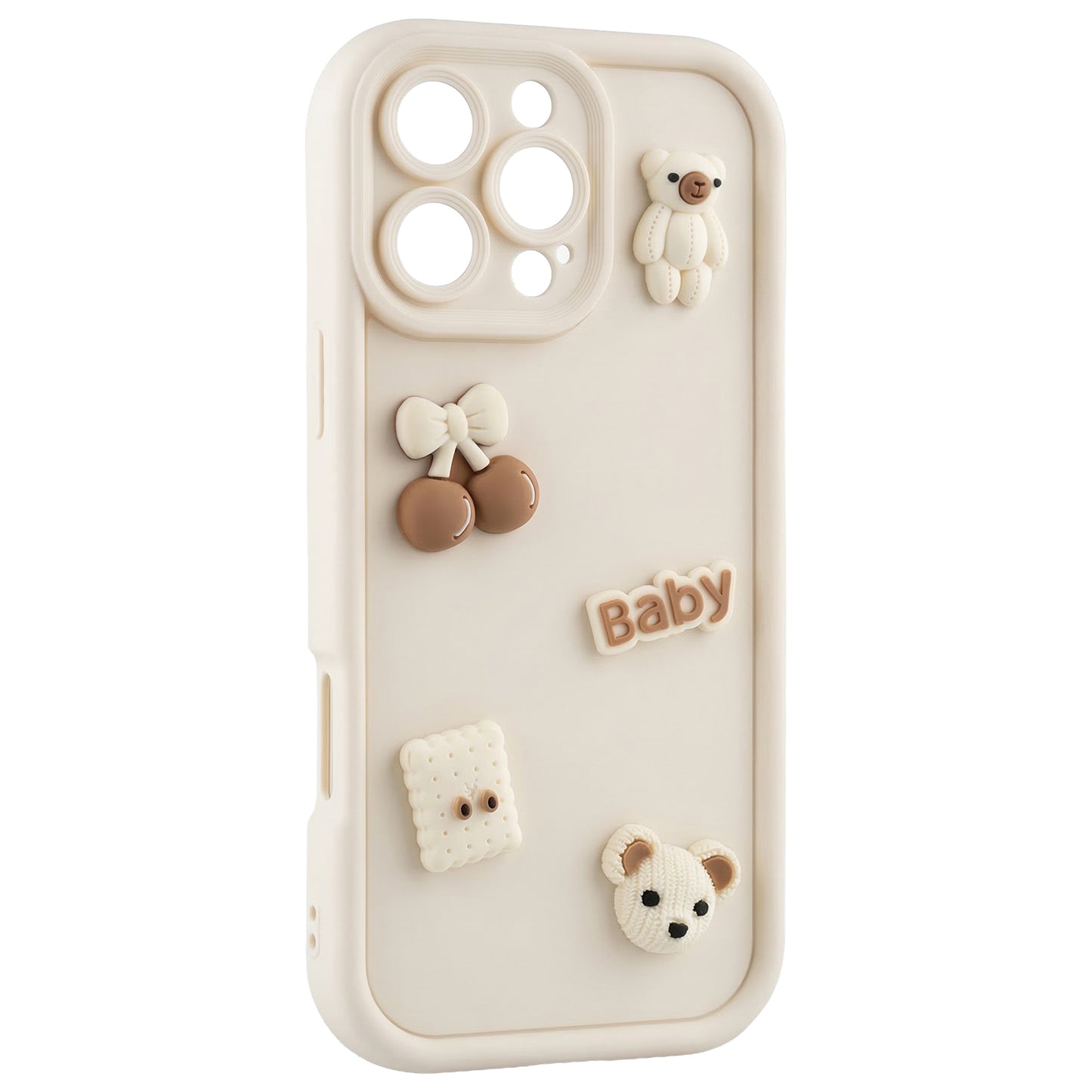 Pouzdro pro Apple iPhone 13, OEM, Ultra Trendy 3D Bear, Béžové